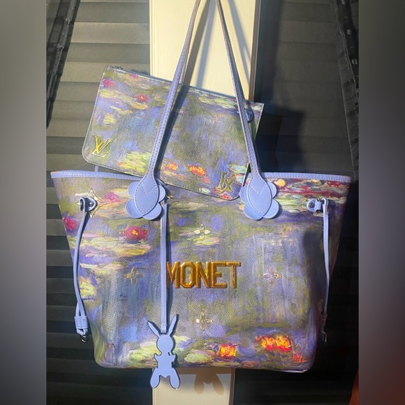 LOUIS VUITTON, Limited Edition Coated Canvas Jeff Koons Monet Neverfull MM  Bag